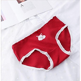 Quần lót nữ quần lót cotton quần lót in hình mèo màu đỏ quần lót kháng khuẩn QL05