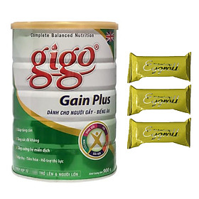 Sữa Bột Gigo Gain Plus 900g - dinh dưỡng hàng ngày cho người gầy, biếng ăn ( cho trẻ từ 1 tuổi trở lên và người lớn )