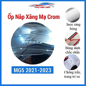 Ốp nắp bình xăng MG5 2021-2022-2023 mạ crom bảo vệ chống trầy trang trí ô tô