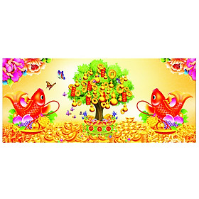 Tranh đính đá phát tài phát lộc VS115 - 90 x 42 cm - chưa đính