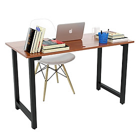 Bộ Bàn IBIE Rec-T Chân Đen Màu Cánh Gián Và Ghế Eames Chân Gỗ Trắng