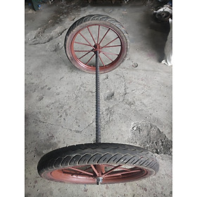 Mua Bộ Ba Xe Kéo 14 nan hoặc 18 nan + Trục 1.1m Đầy Đủ Dùng Bi 6205 BXK #BanhxeCaoSu