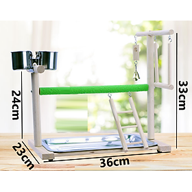 1 cầu đứng kết hợp cây ngang mài móng dùng cho vẹt nhỏ và trung (36*33*23)