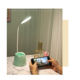 Mua Đèn Học Để Bàn - Đèn Bàn Led Bảo Vệ Mắt  Tích Điện - 3 Màu Ánh Sáng Chống Cận  Có Hộp Đựng Bút Và Giá Để Điện Thoại