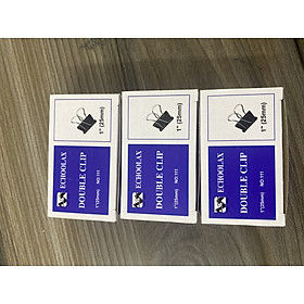 Bộ 3 Hộp Kẹp Bướm Echo (25mm) - Đen