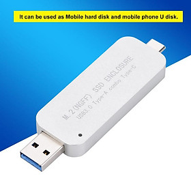 USB3.0 Type A and Type C M.2 NGFF SDD Hard Drive Adapter with Case