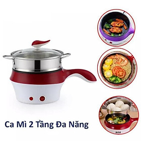 Mua Nồi Lẩu Mini  Ca Nấu Mì 2 Tầng Mini Tặng Kèm Vỉ Hấp Đa Năng  Chiên  Hấp  Lẩu  Rán Tiện Dụng