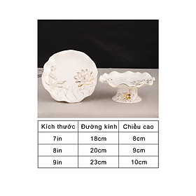 Đĩa Thờ Cúng Bạch Ngọc Kim Sen