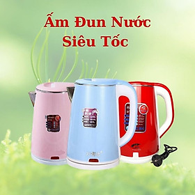 Ấm đun siêu tốc 2 lớp JipLai Thái Lan 2,5L, Inox- 304,kiểu dáng hiện đại ,đun sôi nhanh cách điện cách nhiệt ,siêu bền