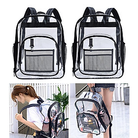 2x Water Resistant Clear Backpack Transparent Bookbag For Sporting Event