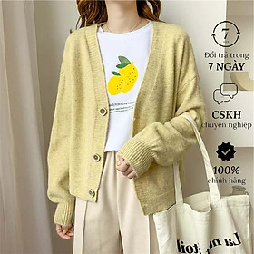 Áo Len Cardigan nữ cổ chữ V phong cách Hàn Quốc dáng rộng Haint Boutique