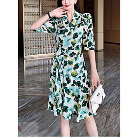 HÀNG NHẬP - ĐẦM LỤA HOA CỘT EO 1 BÊN