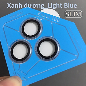 [ iP 13 Pro;  13 Pro Max ] Cụm ốp kiêm cường lực camera Kuzoom  bản SLIM  _ Hàng chính hãng - Xanhdương_LightBlue