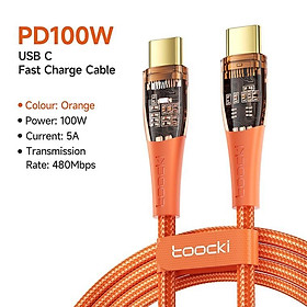 Cáp SạC Nhanh 100W 6A Sang Type C 66W 4.0 Cho Xiaomi Samsung Macbook - Cam 100W Loại C-Loại C