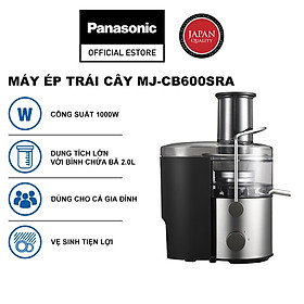 Máy ép trái cây Panasonic MJ-CB600SRA- Ép nhanh, nghiền kiệt với mâm xay 100% kim loại - Công suất 1000W- Dung tích 2.0L - Vệ sinh bằng máy rửa bát - Hàng chính hãng