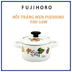 Nồi Tráng Men Hoa Văn Trái Cây Sử Dụng Bếp Từ Fujihoro FRV-16W (16cm) 