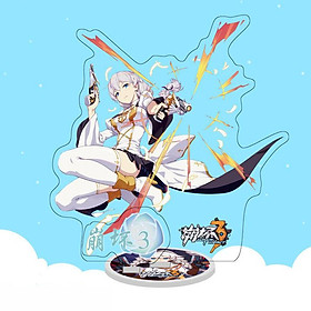 Mô hình standee Honkai Impact mica in hình anime chibi mẫu ngẫu nhiên