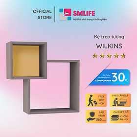 Kệ gỗ treo tường trang trí hiện đại SMLIFE Wilkins  | Gỗ MDF dày 17mm chống ẩm | D60xR20xC60cm - Màu