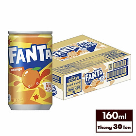 1 thùng 30 lon Nước giải khát có ga Fanta vị cam 160mL