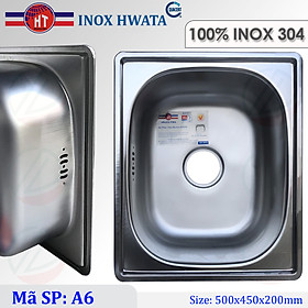 Mua Chậu Rửa Chén Bát HWATA A4 A6 INOX SUS304 - Loại 1 hộc kèm xi phông