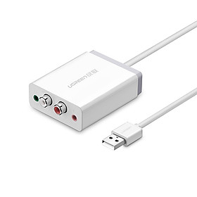 Mua Bộ chuyển âm thanh USB ra 2 đầu 3.5mm (tai nghe+Mic) và 2 đầu hoa sen (RCA) dài 1M UGREEN 30521 - Hãng Chính Hãng