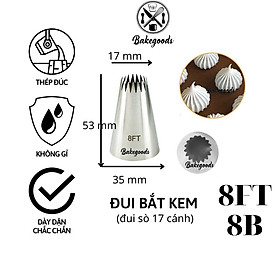Mua Đui bắt kem 8FT  Đuôi bắt bánh quy 8B  chui trang trí bánh bằng thép không gỉ đúc liền khối dày dặn  cứng cáp