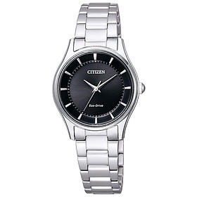 Đồng hồ nữ citizen dây thép không gỉ em0401-59e - mặt đen