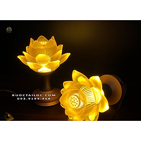 Mua Đèn thờ cúng hoa sen lưu ly đổi màu cao 12-14-18-23cm