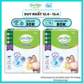 Combo 2 Tã Dán Người Lớn SunMate G2 Size XL10 (10 Miếng)