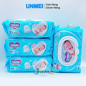 Combo 4 Gói Khăn Ướt Bobby Care 100 Không Hương 100 Tờ