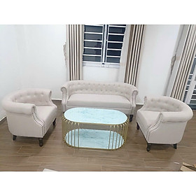 Bộ sofa spa, sofa nail, sofa sảnh chờ, sofa phòng Giám Đốc Juno Sofa 01 băng dài 1m63 và 2 ghế đơn Tặng bàn kính