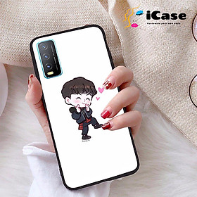 Ốp lưng iCase dành cho Vivo Y20 chất liệu viền dẻo lưng cứng nhám TPU có hai lỗ xỏ dây đeo in nổi 4D hình bộ sưu tập Chibi 01