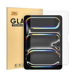 Dán cường lực dành cho iPad Pro 11"/Pro 13" M4 2024/Air 6 11" M3/M2/Air 6 13" M3/M2 9H 2.5D hiệu Zaki - Hàng Chính Hãng