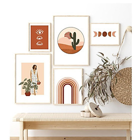 Mua Bộ 5 khung tranh decor phòng hiện đại Tặng kèm tranh canvas Minimalist 5