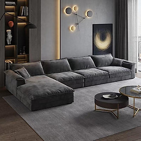 Ghế Sofa Góc L Bọc Vải Nhung Nỉ Mềm Mại Và Êm Ái Khung Gỗ Chắc Chắn Chịu Lực Cao Mã HG-08