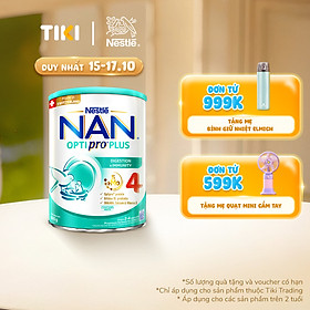 Sữa bột Nestlé NAN OPTIPRO PLUS 4 800g/lon với 5HMO Giúp tiêu hóa tốt + Tăng cường đề kháng - Bé 2-6 tuổi