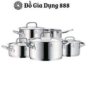 Bộ Nồi WMF GOURMET PLUS 5 Món, Bộ Nồi Đức, Bộ Nồi Nhà Bếp, Phong Cách Sang Trọng, Dùng Cho Mọi Loại Bếp, Nhập Đức, Hàng Chính Hãng