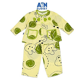 Bô quần áo Dài bé gái họa tiết Thỏ Bông Xanh lanh lụa - AICDBGL3R3E5 - AIN Closet