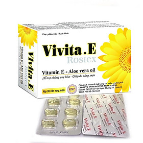 VIVITA E ROSTEX Cung cấp vitamin e - lô hội - Omega 3 giúp da mịn màng, chống oxy hóa - Rostex- Tủ Thuốc Bảo Châu