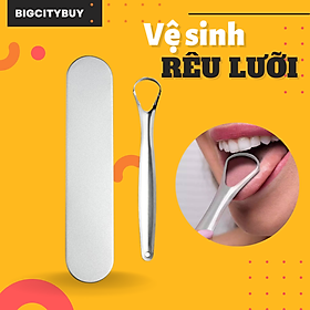 Mua ️Tặng Kèm Hộp️ Dụng Cụ Vệ Sinh Lưỡi Người Lớn Bằng Inox  Hết Rêu Lưỡi  Hơi Thở Hôi