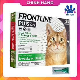 Thuốc nhỏ gáy trị ve rận, bọ chét Frontline Plus cho mèo (1 ống)