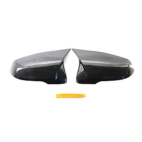 1 Pair Carbon Fiber Side Door Wing Mirror Cap Covers Rear Mirror Cover Replacement for BMW 1 Series F52 X1 F48 F49 16-19