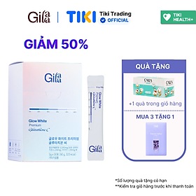 Bột Uống Trắng Da Bật Tone GILAA Glow White Premium Glutathione C (3g x 30 gói)