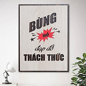 Tranh truyền cảm hứng bằng gỗ cao cấp treo tường trang trí quán trà sữa. Bùng nổ đạp đổ