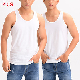 Set 2 Áo Ba Lỗ Nam 5S Cao Cấp, 100% Cotton thoáng mát, thấm hút mồ hôi