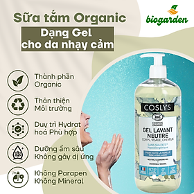 Sữa tắm hữu cơ dạng Gel dành cho da mỏng nhạy cảm 1L - Coslys