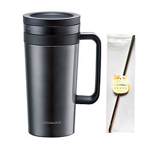Ly giữ nhiệt Lock&Lock Coffee Filter Mug LHC4197 580ml - Hàng chính hãng, Có lưới lọc trà, Coffee bằng Inox, Chất liệu thép không gỉ, Giữ nóng hoặc giữ lạnh tốt Kèm ống hút Inox 304