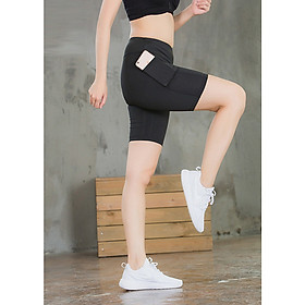 Quần tập yoga, gym, thể thao nữ ngắn phối lưới hàng cao cấp - A11