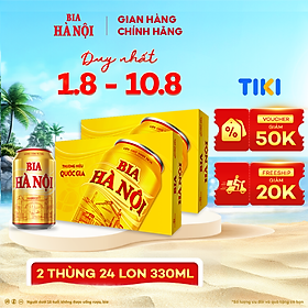 Combo 2 Thùng Bia Hà Nội - Thùng 24 lon 330ml