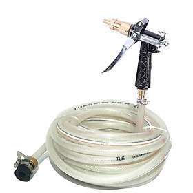 Vòi nước vòi phun nước rửa xe tưới cây tăng áp thông minh + bộ dây bơm nước cao cấp TLG  loạI 10m  - dây trắng - 236498-1